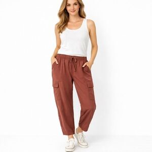 Old Navy Active StretchTech Cargo Pants Cedarwood Red Brown 613520-04 Womens L